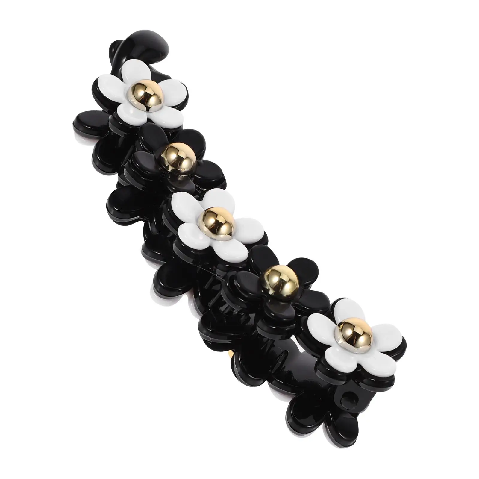 

Flower Hairpin Banana Clip for Women Girls Acrylic Ponytail Holder Updo Claw Toothed Barrette Hairstyle Accessories