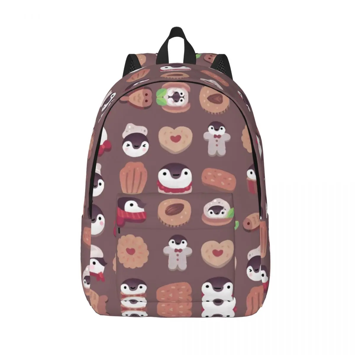 Ransel Cookie Penguin tas punggung pelajar sekolah menengah pertama musim dingin salju lucu tas buku hewan Kawaii hadiah Daypack Pria Wanita