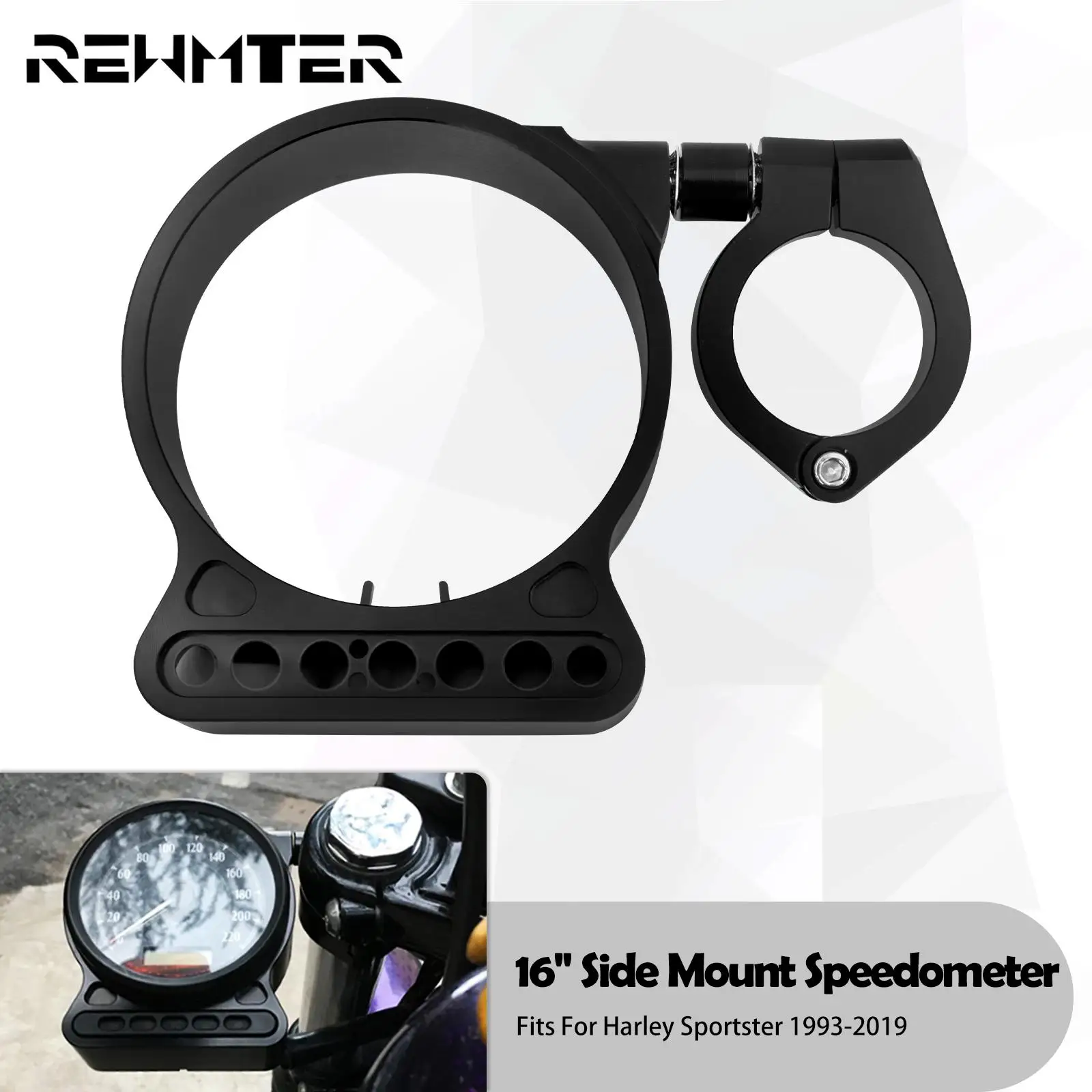 Motorcycle 39mm Speedometer Side Mount Relocation Bracket Cover Instrument Case Housing For Harley Sportster XL 1200 883 72 Iron