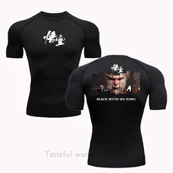 Black Myth Wu Kong Compression Shirt Gym Fitness Sport Running T-Shirt Rashgard Tops Tee Elastic Quick Dry T-Shirt For Men S-3XL