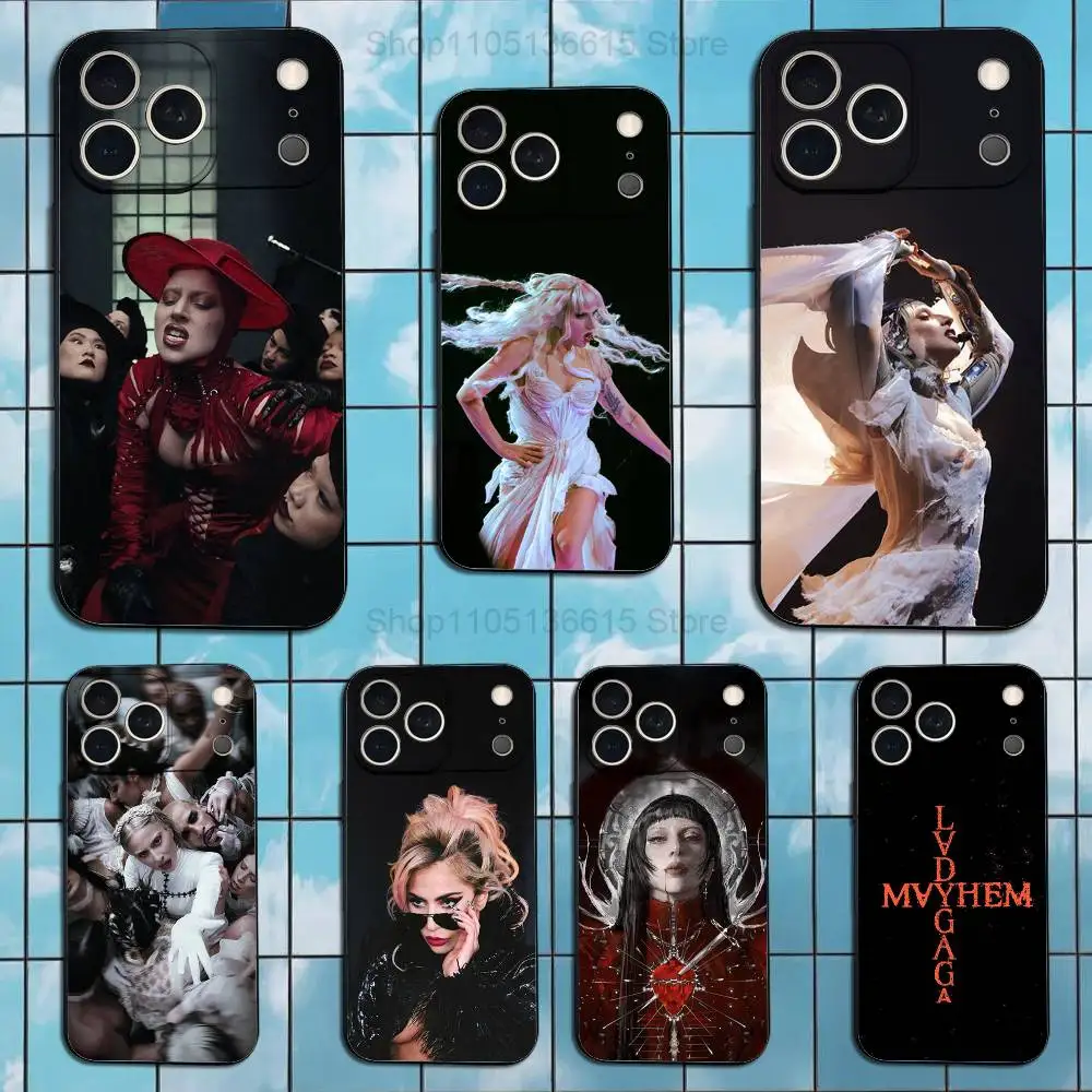 

L-LADY G-GAGA MAYHEM Singer Case For iPhone 17,16,15,14,13,12,11 Plus,Pro Max,XS,X,XR,SE,Mini,8,7,Soft Silicone Black Cover