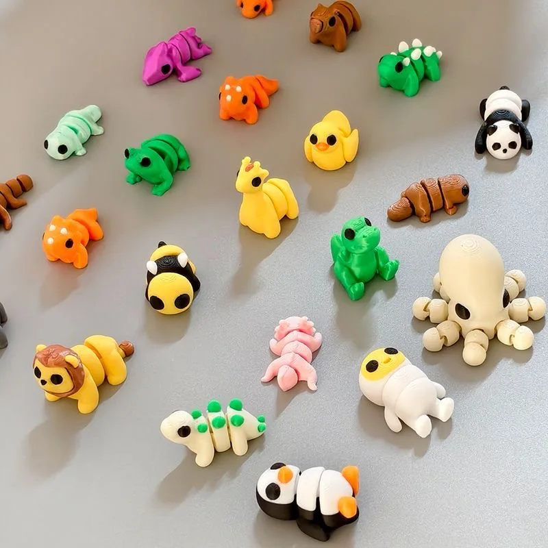 3D Printed Mini Animals Multi-Joint Rotatable Fidget Toys Office Desk Decoration Home Decor Animal Model Figurine Kid Gift 피규어