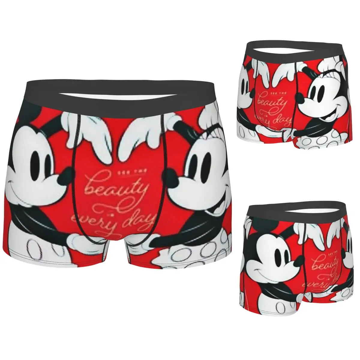 

Boxer Underpants Shorts Mickey Minnie Mouse Cartoon Panties Men Breathable Underwear for Homme Man Boyfriend Gifts