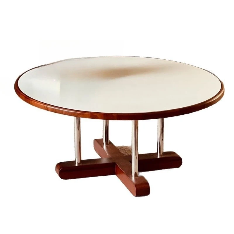 Solid wood rock slab mother and child coffee table size combination high and low side table living room medium and ancient
