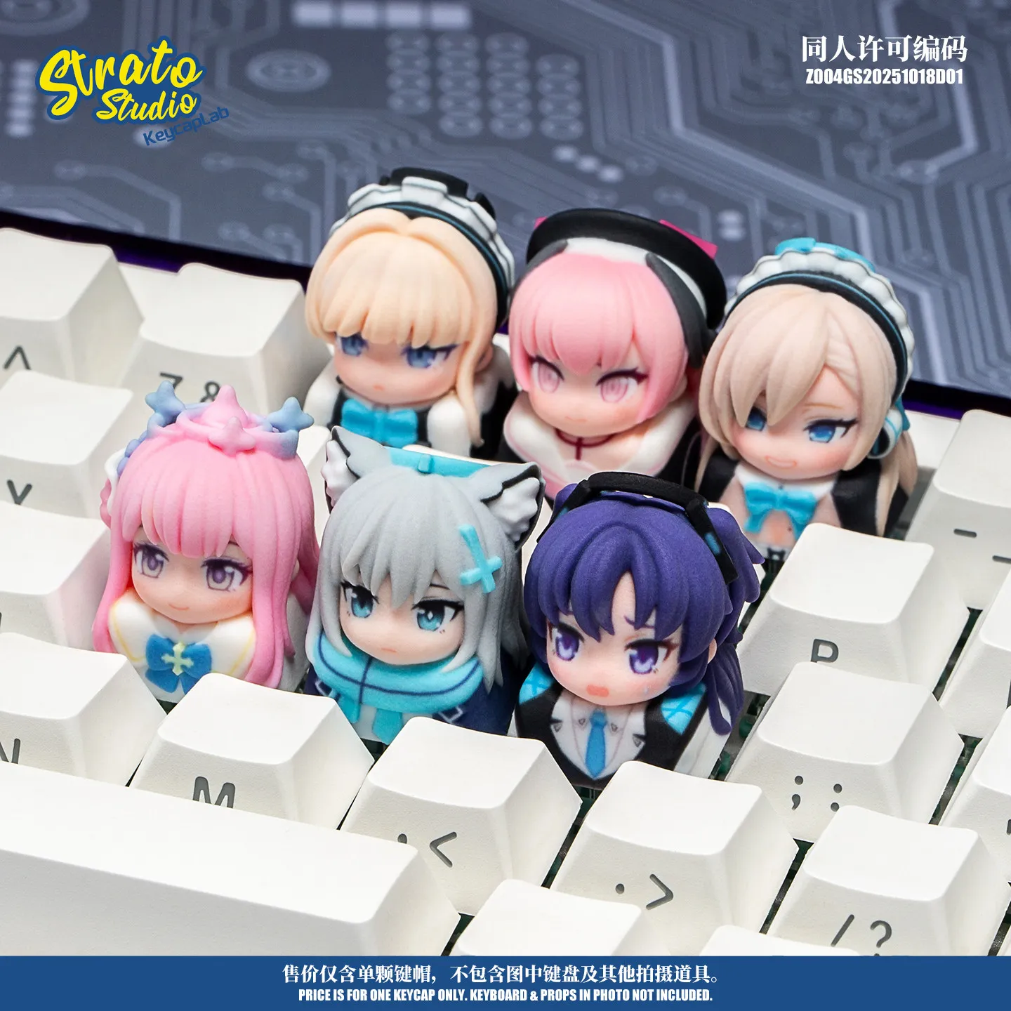 Strato Studio Blue Archive Theme Keycaps Anime Cross Axis Keycap Character Role Artisan Key Cap Cartoon Keyboard Accessories