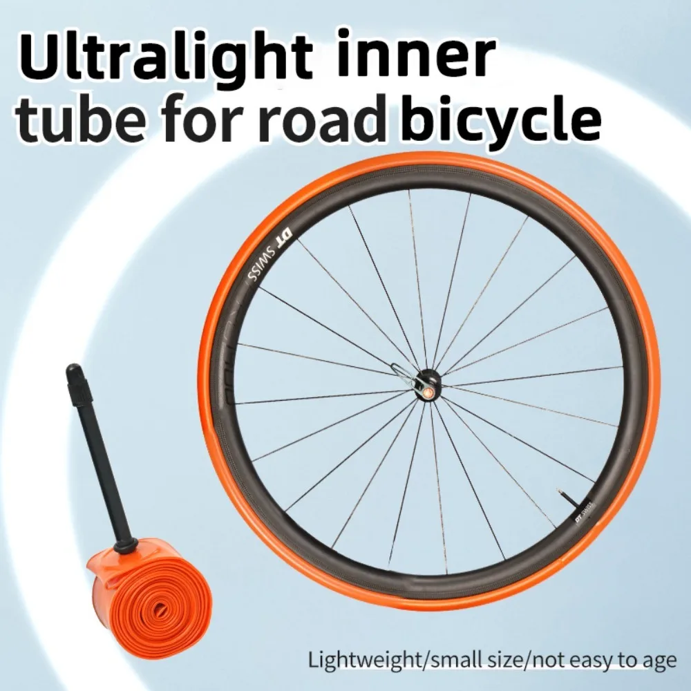 Durable TPU Ultra Light Inner Tube French Valve Ultralight Bicycle Inner Tube Orange Anti-ageing TPU Inner Tube Road Bike