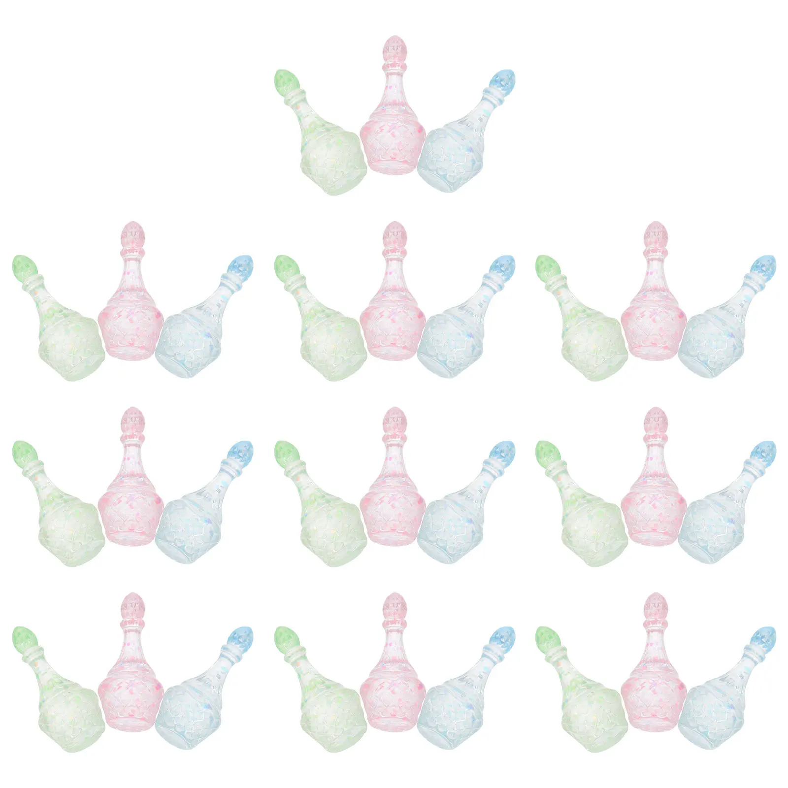 

30Pcs Resin DIY Charms Bottle Shaped Craft Decorations Phone Case Decor Hairpin Hairband Embellishments Wedding Bouquet Accents
