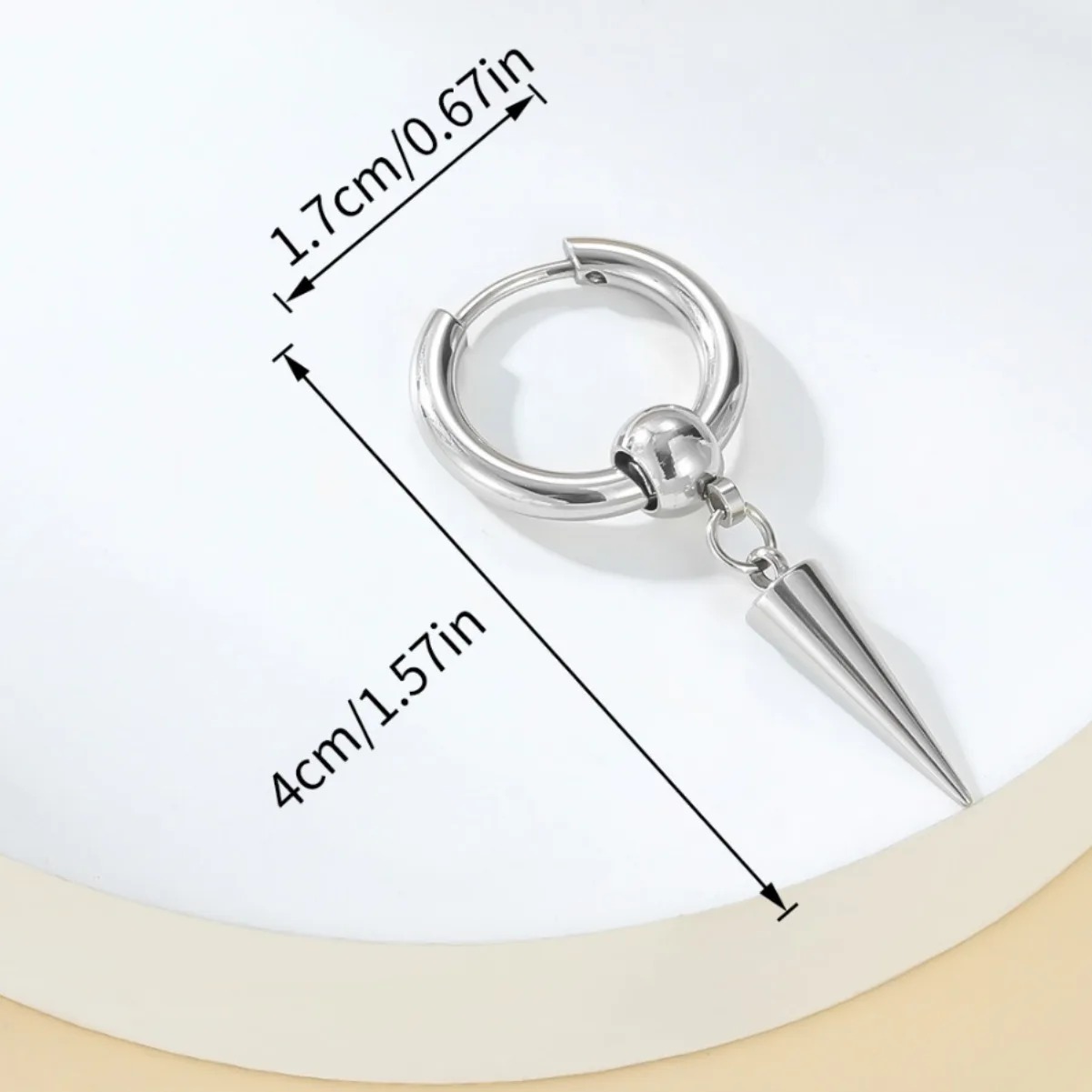 Goth Edelstahl Creolen hängende Ohrringe für Männer Frauen mit baumelndem Design Punk Piercing Chirurgenstahl Ring Schmuck Dekoration – Detail 6