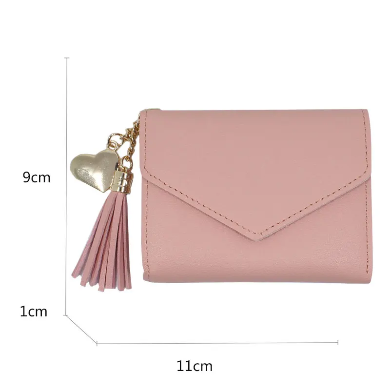 2024 Short Women Wallets Free Name Customized Fashion Mini Cute Quality Female Wallet Card Holder Tassel Pendant Women\'s Purse