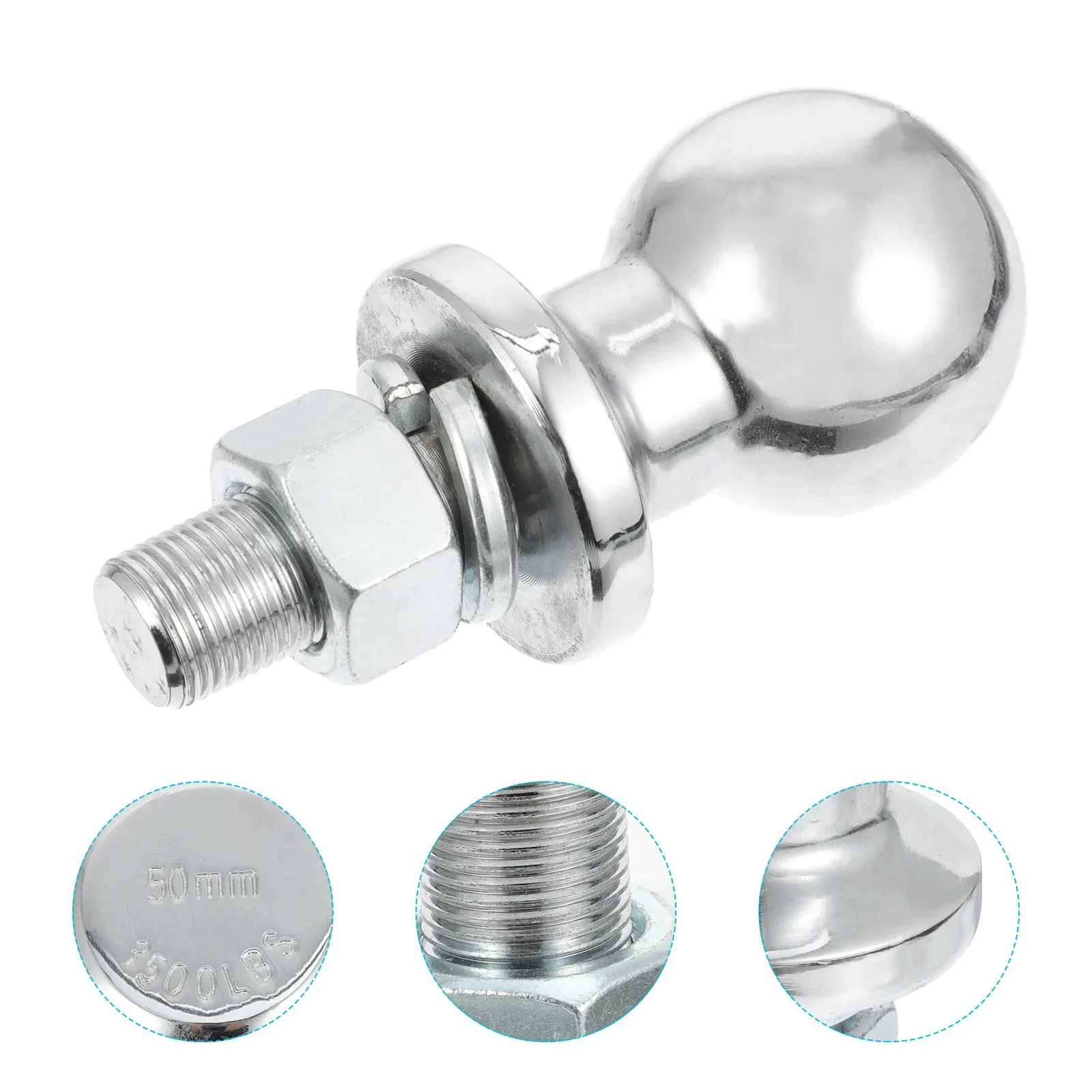 

Trailer Hitch Ball 50Mm For Towing Trailer Yacht Car Tow Mount Replacement Heavy Duty Chrome Plated Corrosion Resistant