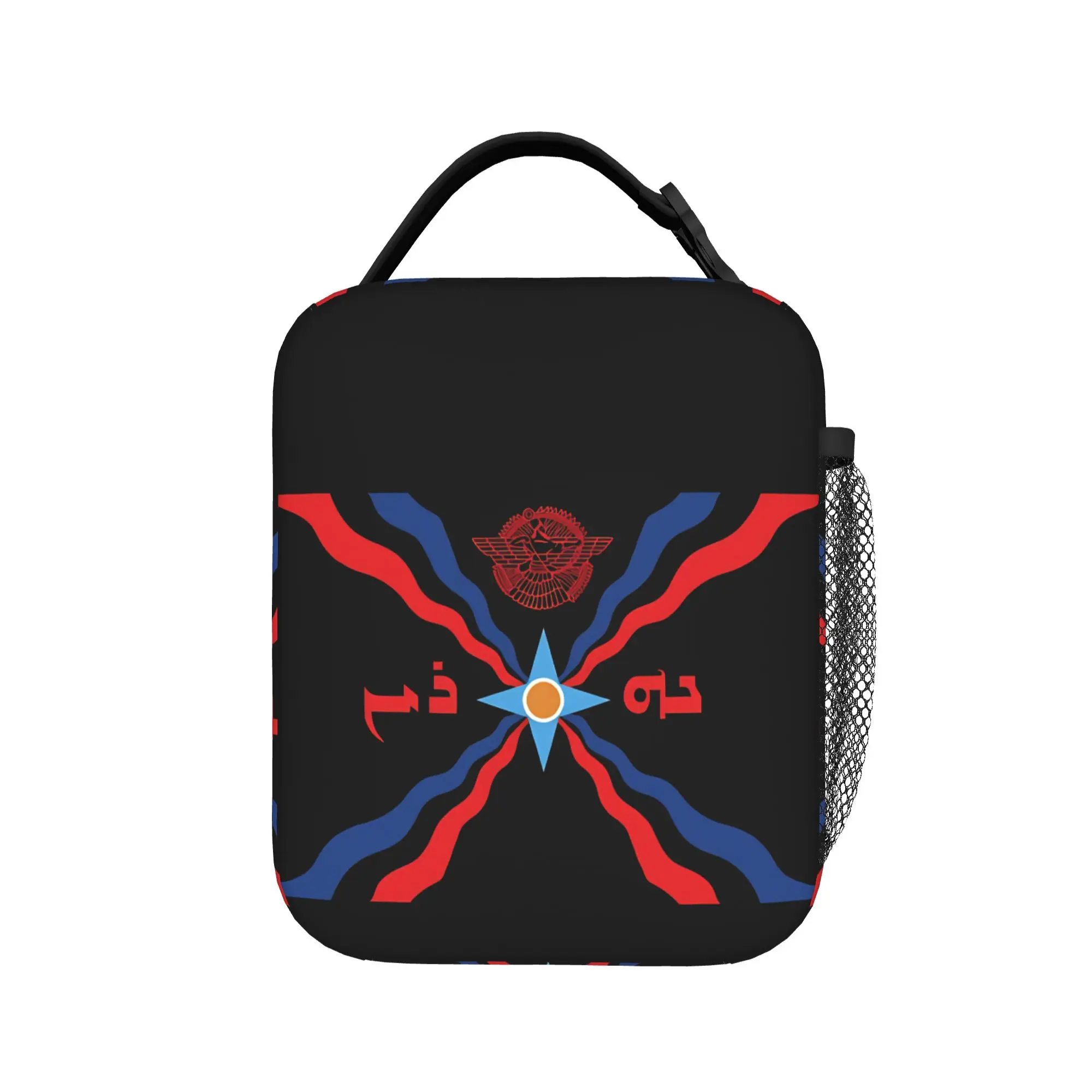 Assyrian Flag  Lunch Bag For Women  Picnic Print Lunch Box Cute Oxford Thermal Tote Handbags
