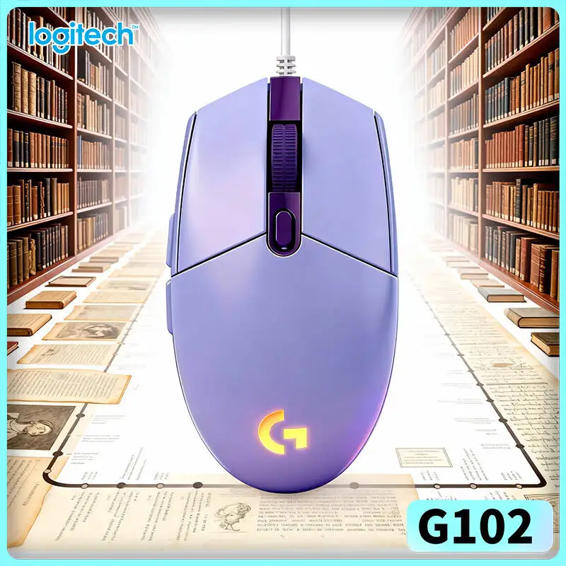 Logitech G102 Gaming Mouse, HERO Sensor Technology, 16.8M RGB Colors, 1000Hz Polling, Ergonomic for Esports & Office