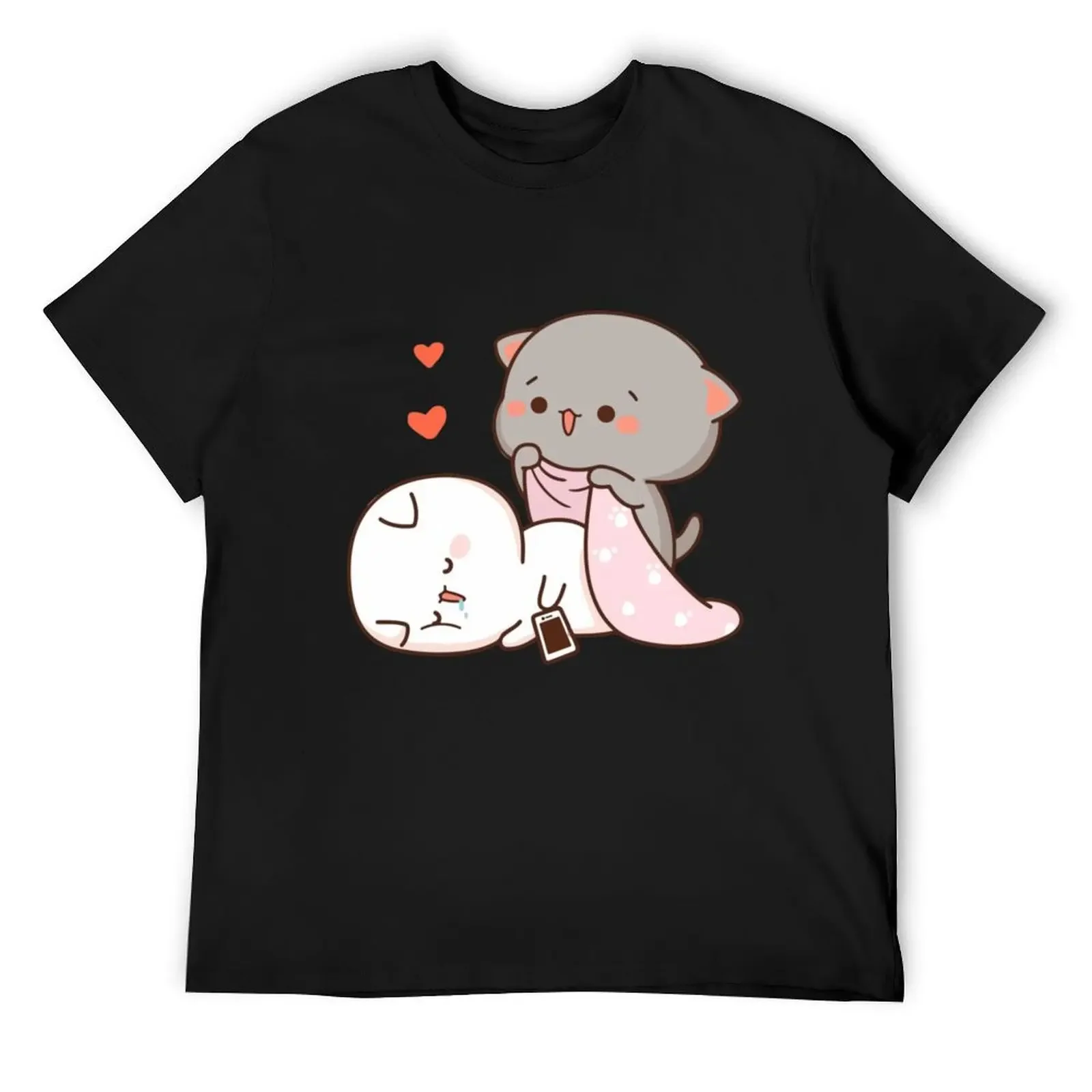 

CUTE CAT HUG T-Shirt fashion shirts Man t-shirt anime clothes new edition plain black t shirts men