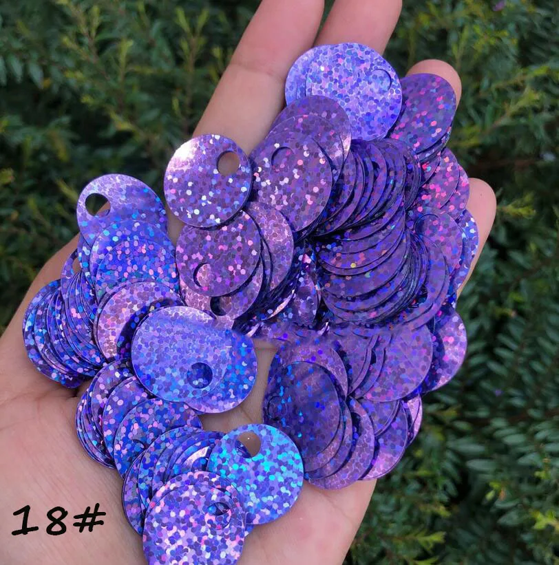 Wholesale Weight 500g Colorful Laser Diameter 20mm 1-edge Big Hole Round Sew Clothes Decorate Bag Hat Pants Loose Sequins