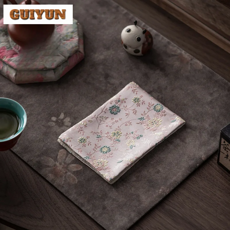 الديباج منشفة شاي مستطيلة الخرق القديمة الشاي المناديل المنزلية الشاي القماش خدمات الشاي اكسسوارات جمع لوازم الحرفية #6