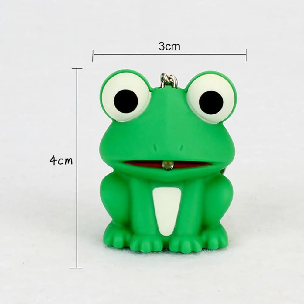Dropshipping ！Glowing Toy Sound Effect Funny Animal Shape Built-in Battery Lovely Entertainment ABS Cartoon Frog Key Ring Gift