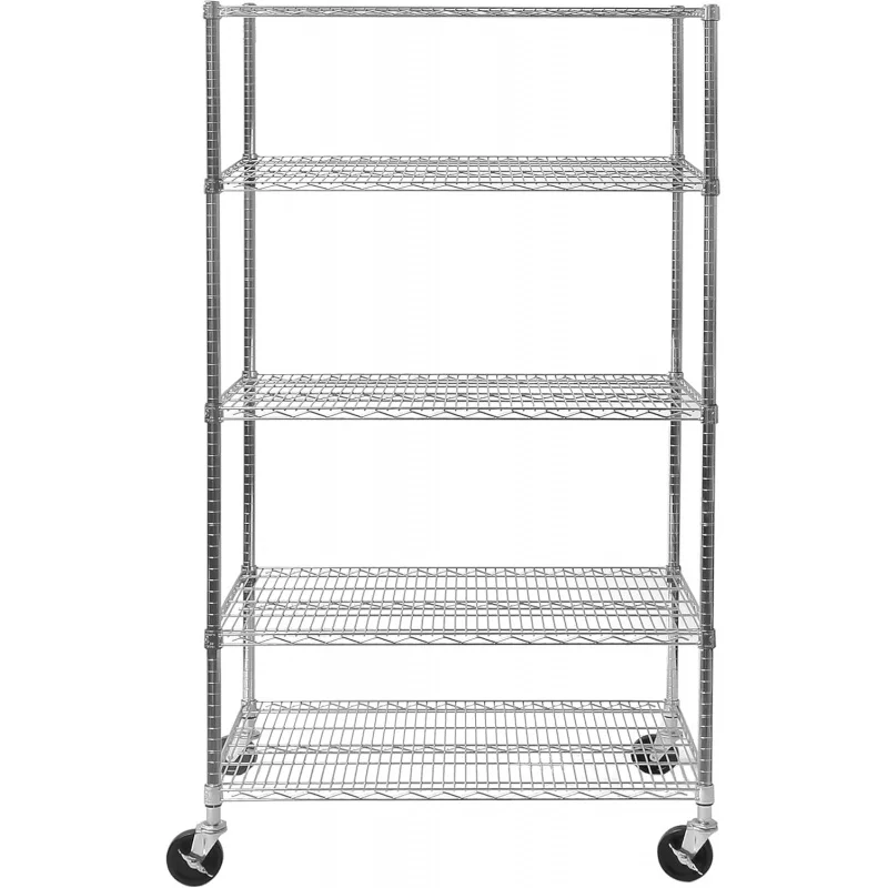 

5-Tier Heavy Duty Steel Wire Shelving Unit, NSF Certified Ultra Durable Solid Metal Storage Rack, Multipurpose Adjustable Organi