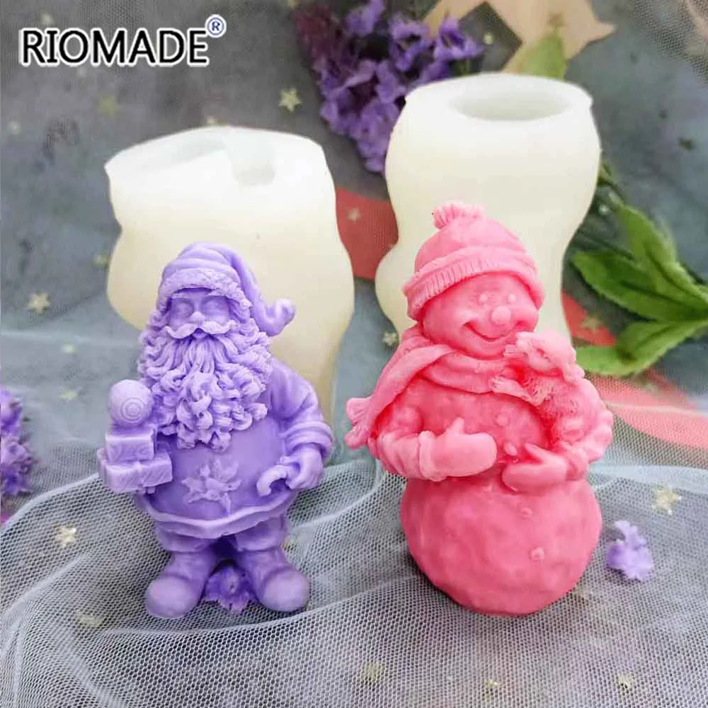 3d Santa Claus Snowman Model Baking Tool Silicone Mold Aromatherapy Candle Plaster Diy Epoxy Resin Christmas Handmade