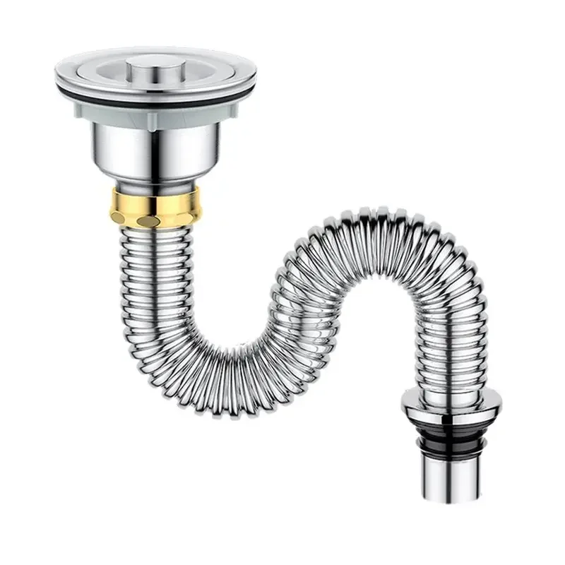 B97A-2X Kitchen Sink Drain Pipe Stainless Steel   Strainer With   Stopper/Sealing Lid Kitchen   Sewer Pipe