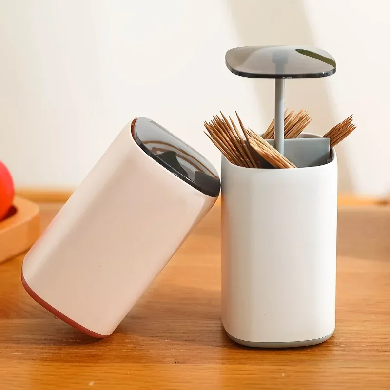1 Pc Automatic Pops Up Toothpick Box Cotton Bud Swabs Storage Case Organizer Toothpick Holder Dispenser Container For Hotel Room