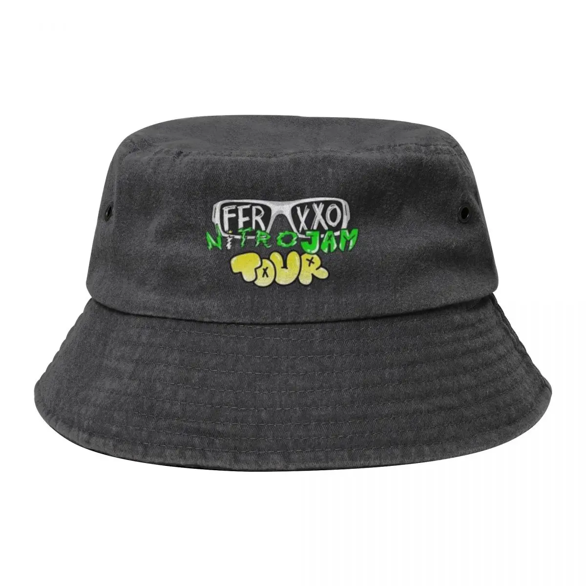 

T-shirt logo Ferxxo Nitro Jam Tour de Feid official feid merch Bucket Hat Hat Beach Christmas Hat Male hard Girl Men's