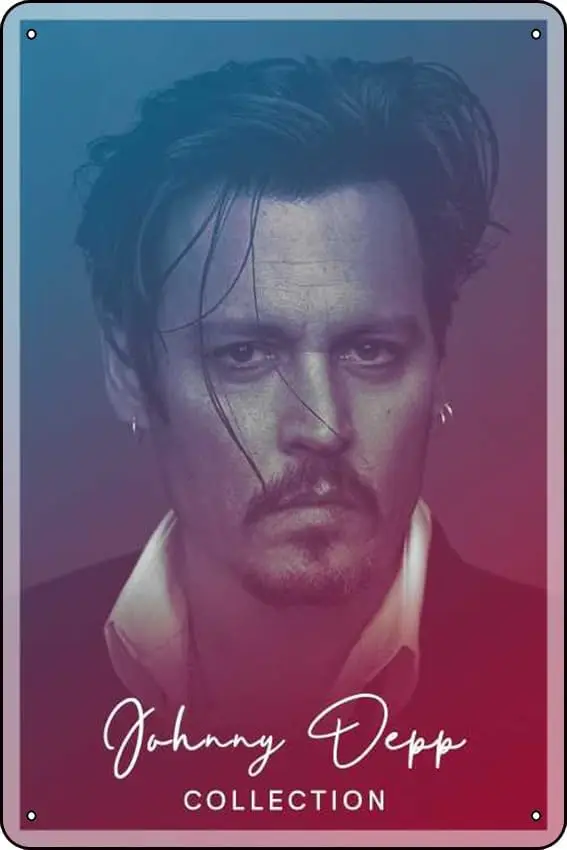 Johnny Depp (Acting) Metal Sign Gifts Wall Decor Funny Tin Signs Wall Art Posters Prints for Home Room Kitchen Bar Office Etc 8x