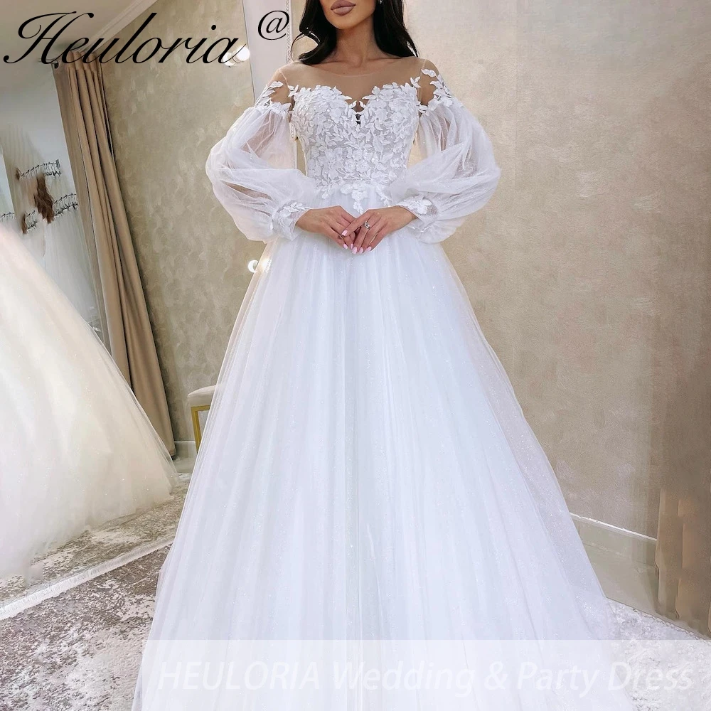 

Boho Wedding Dress long sleeve off shoulder lace applique bride dress plus size robe de mariee A line Wedding Bridal Gown