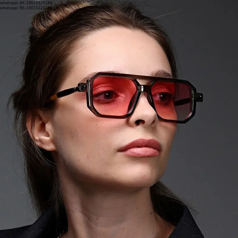 Polygonal box, cross-border retro literary and modern sunglasses ins street fashion flat glasses