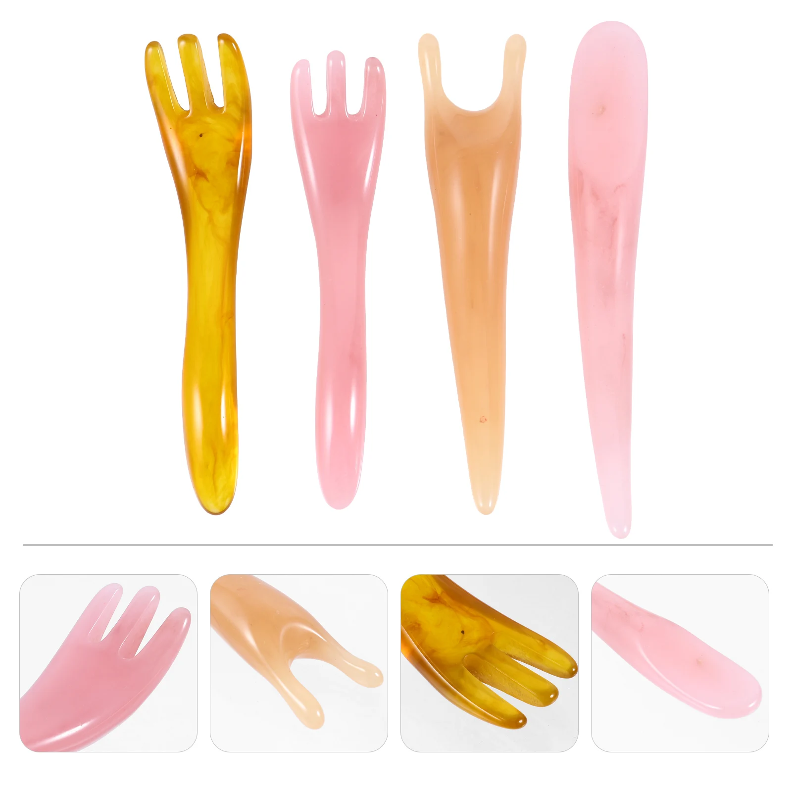 

4 Pcs Gua Sha Massager Scraping Board Beeswax Skin Scraper Facial Body Care Tool Massage Pain Relief Traditional Therapy