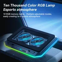 RGB Gaming Laptop Cooling Pad with Two Turbo Fan Rapid Cooling for 15.6-19.3" Laptops Variable Speed Control 6 Adjustable Heigh - Image 2