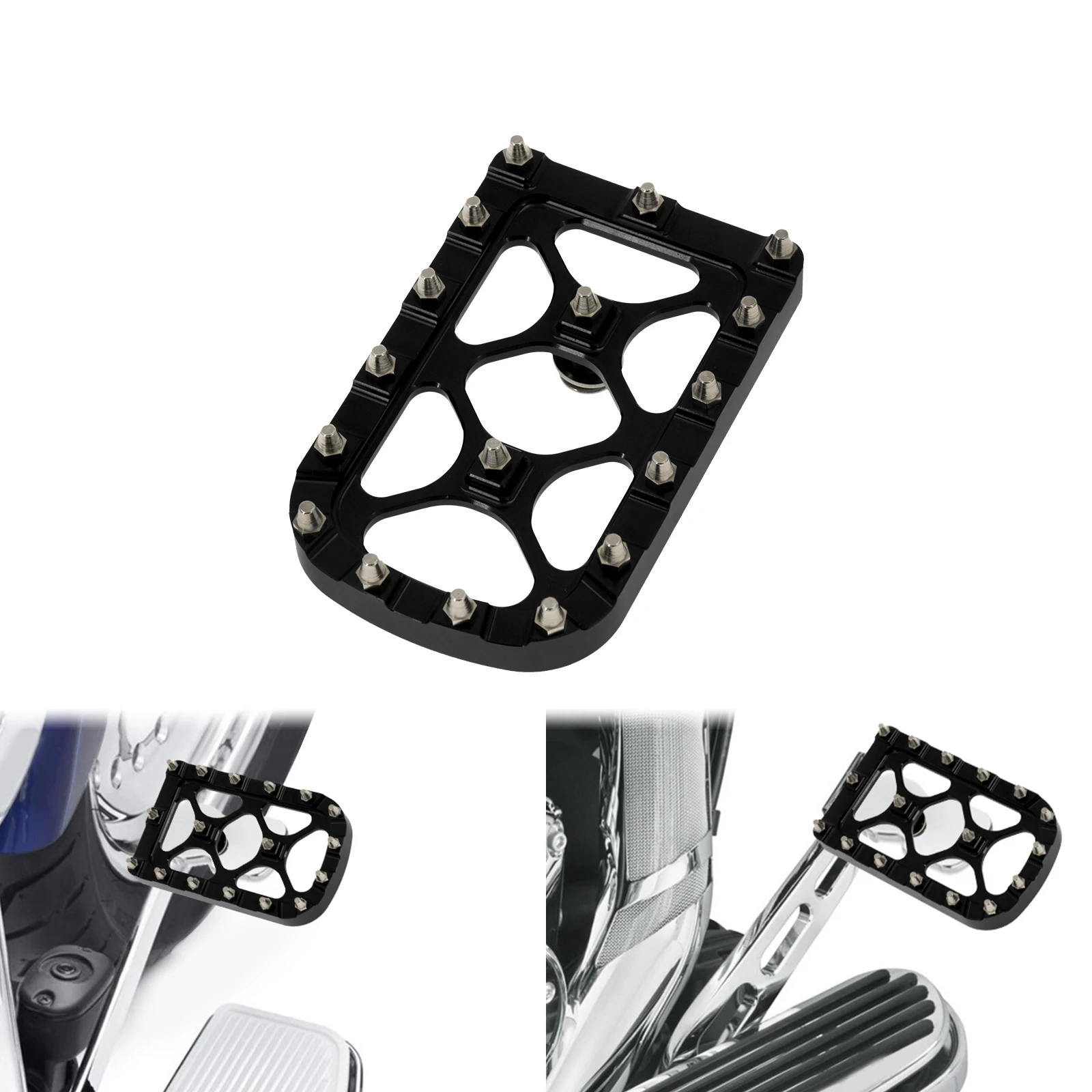 

Motorcycle Brake Pedal Pad Cover Large Pads Aluminum For Harley Touring Road King FLHR Dyna FLD Softail Heritage Springer FLSTN