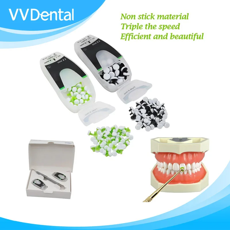 60 PCS/Box Resin Aesthetic Foam Pad Resin Trimming Foam Head for Denture Veneer Care Tooth Beauty Materials Quick Trimmer