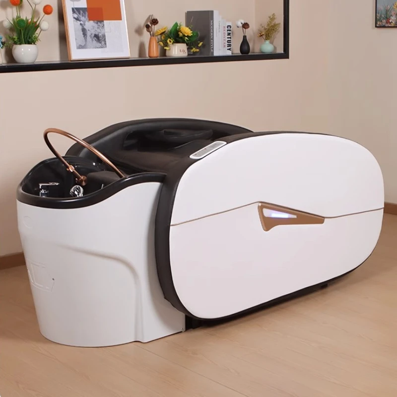 

Hairdressing Head Spa Shampoo Chairs Beauty Hair Salon Sink Equipment Shampoo Chairs Adjust PU Leather Furniture Cadeira Lsxtc