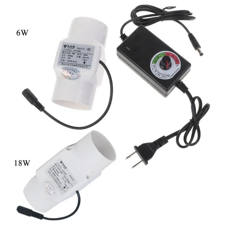 Velocidade Ajustável Exaustão Ventilador Polegada 50 mm Ventilação Exaustão Impulsionador Ventilador para Casa Estimação Cozinha N16 22 Dropship 12v