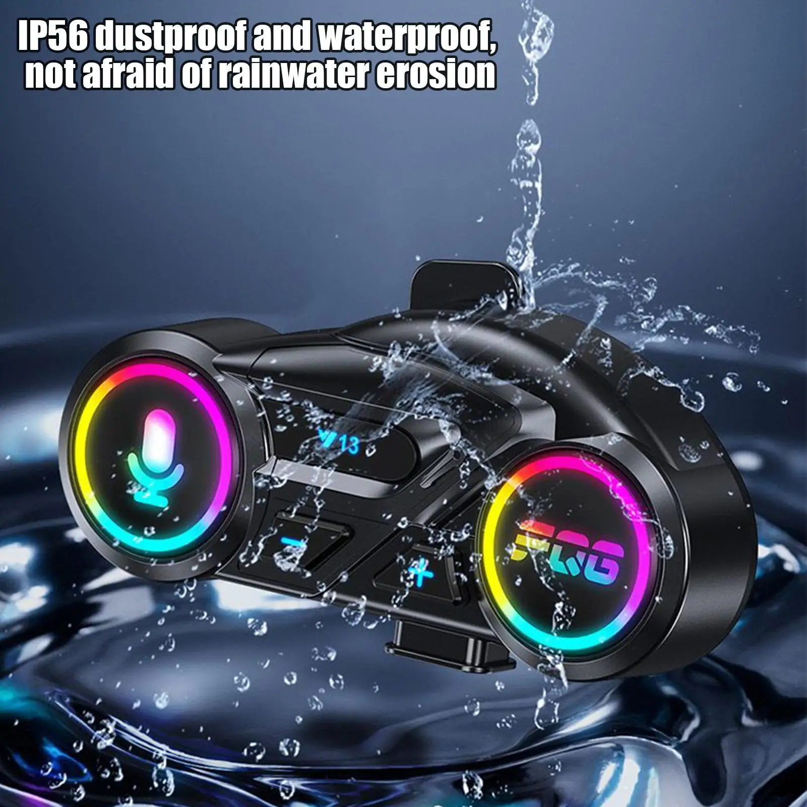 

Гарнитура для шлема, беспроводные динамики для мотоциклетного шлема, водонепроницаемые наушники, 800 мАч, шумоподавление для гонок, снегохода, велосипеда