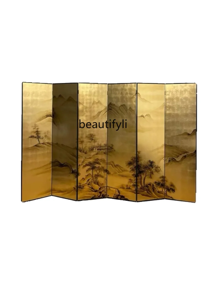 

Hand-Painted Landscape Painting Painting Screen Living Room Office Partition Mobile Photography Props Chinese Screen