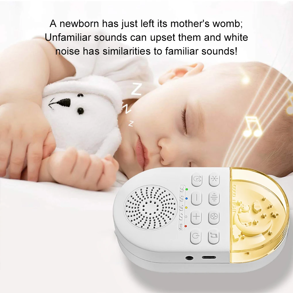 آلة ضوضاء الطفل المحمولة 24 صوتًا طبيعيًا آلة صوت الضوضاء البيضاء القابلة لإعادة الشحن 24 صوتًا مهدئًا