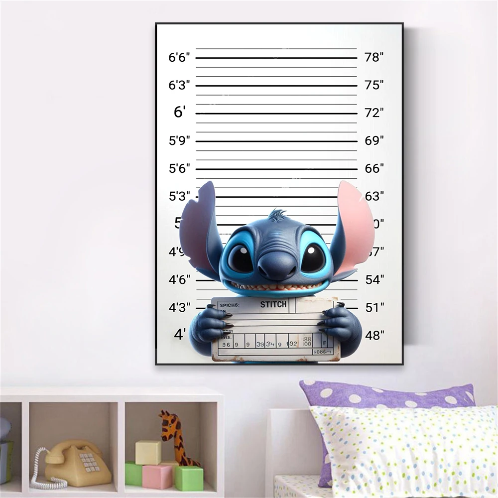 Disney Mickey Mouse Funny Art Poster Stitch Cartoon Prints Woody Woody Canvas Painting Kids Home Bedroom Wall Art Decoration