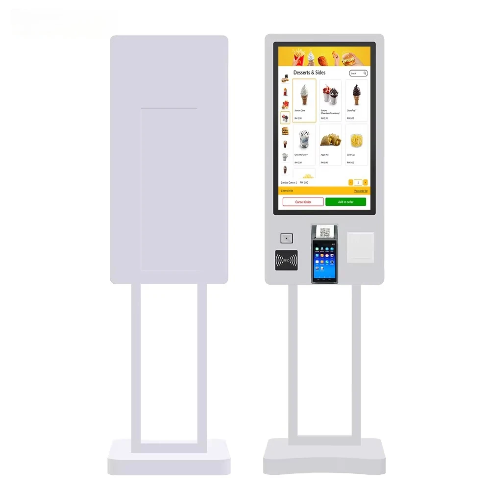 

43 Inch Touch Screen Kiosk Self Checkout Machine Ordering Machine Bill Payment Terminal Printer Self Service Cash Register Kiosk
