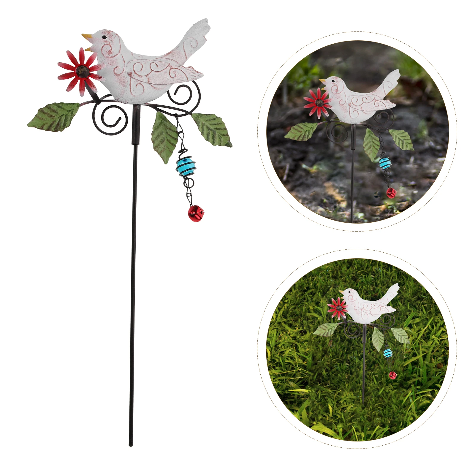 

Wind Chime Colorful Bird Plug-in Decorations Birds Garden Pick Iron Stake Craft
