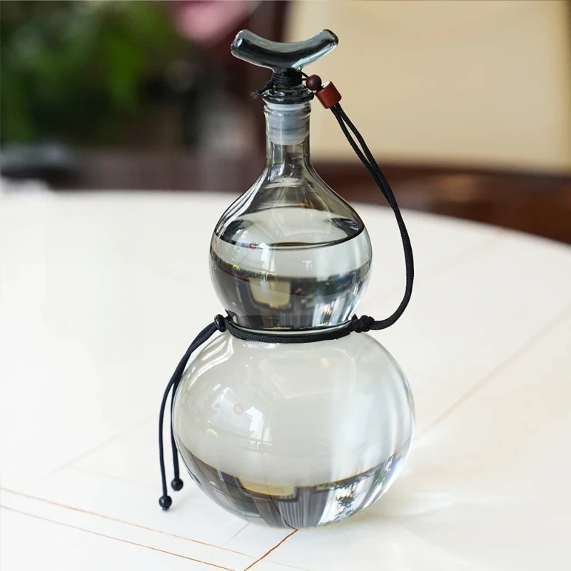 Gourd Shaped Airtight Glass Decanter Elegant Sealed White Wine Flask Infusion Liquor Storage Bottle  & Cold Brew Water Carafe