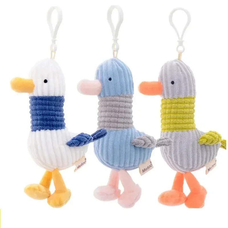 Kawaii Keychain Cute Cartoon Animal Stuffed Toy Duck Doll Bag Charm With Hook Pendant Key Chain Accessories Friends Gift