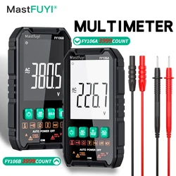 MASTFUYI-FY106A/B Multímetro Digital, Tela LCD, AC DC Tensão Tester Atual, Capacitância Ohm Diodo NCV, Freqüência Live Wire Check