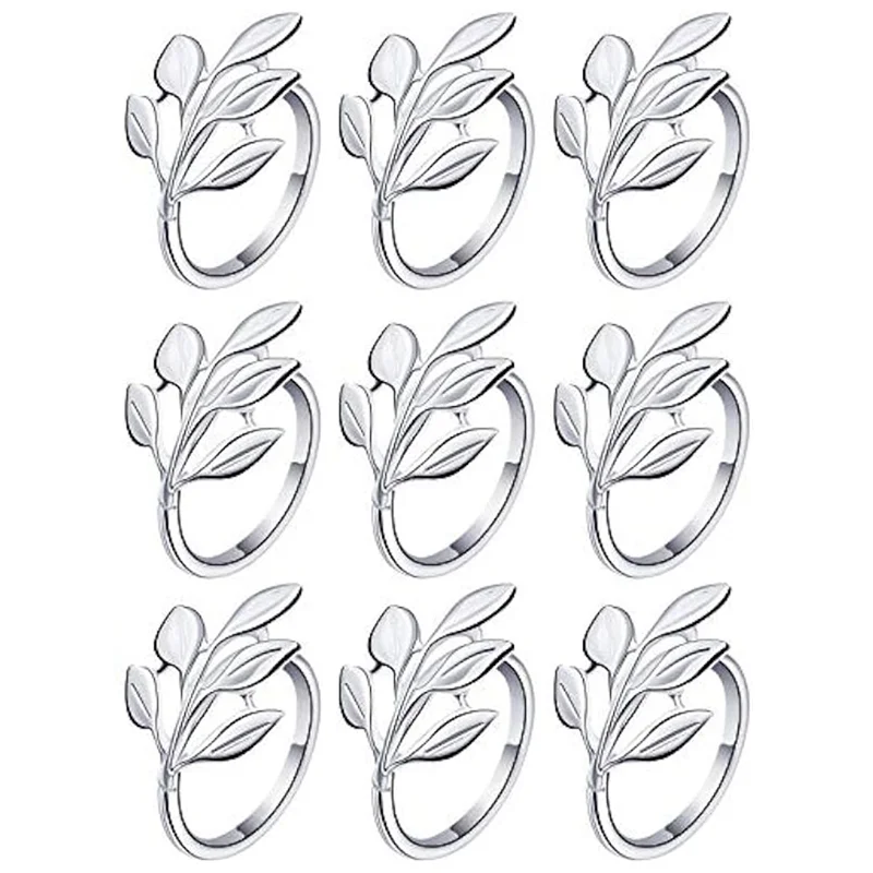 

ABWR-50 Leaf Napkin Ring Napkin Ring Holder Vintage Napkin Adornment Dining Table Ring For Fall Wedding Christmas Decorat