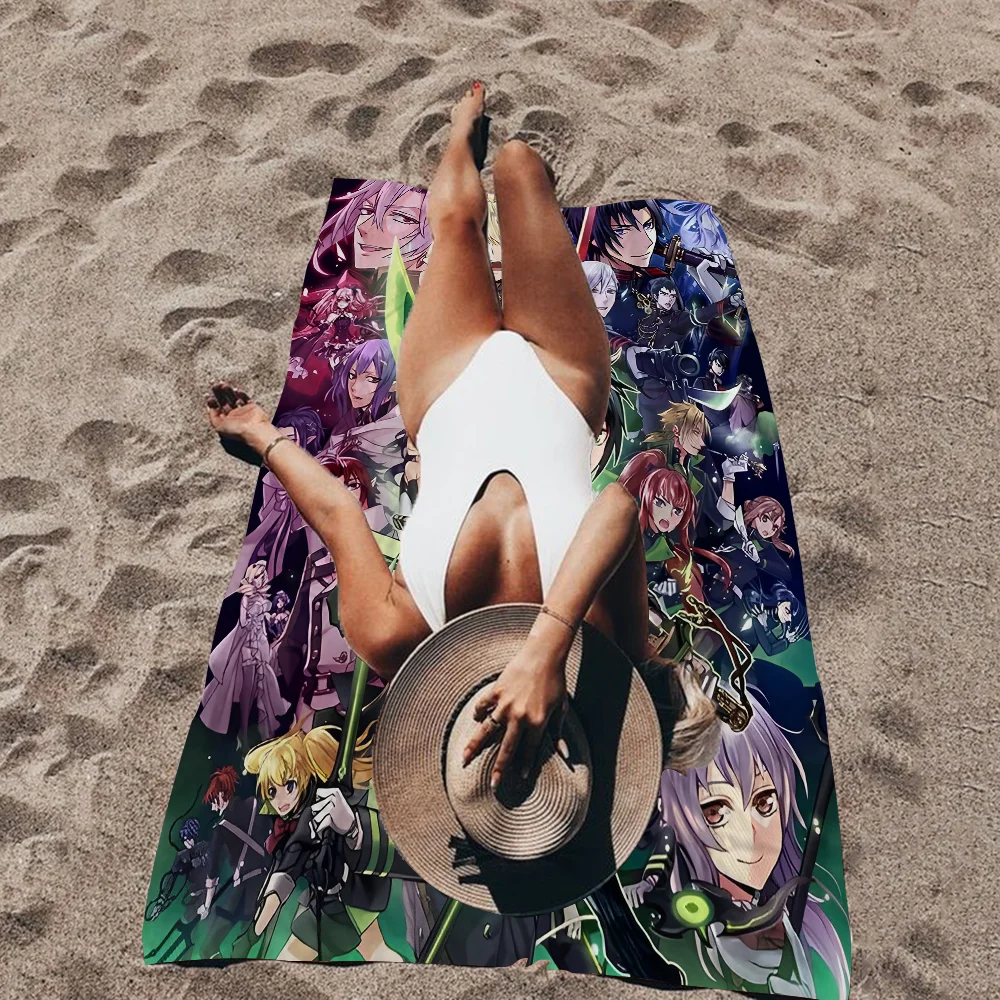 Seraph Of The End Prints Microfiber Beach Towel Absorbent Quick Dry Soft Yoga Swimming Resort Mountain Climbing Towel