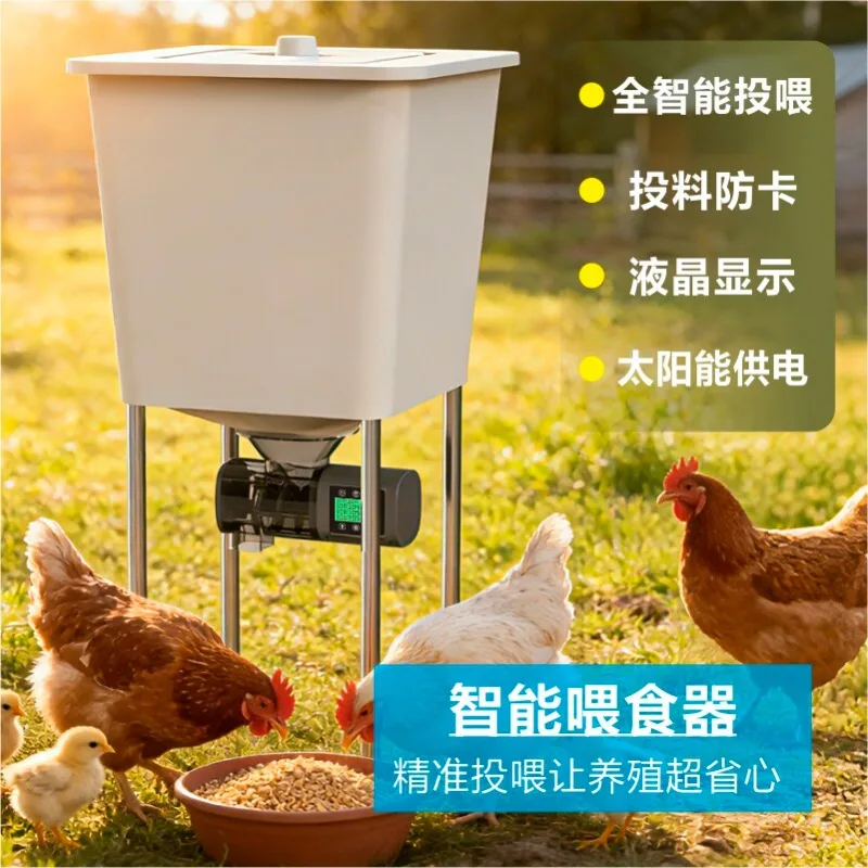 Automatic Solar Feeder  Timed Electric Feeder for Chicken Duck Goose Pigeon