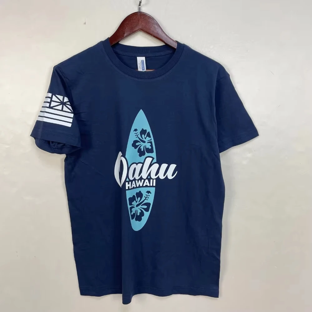 2026 Summer Vintage Oversized Graphic T‑Shirt For Adults Kids Hawaii Island Surf Pineapple Art Loose Short Sleeve Street Tee