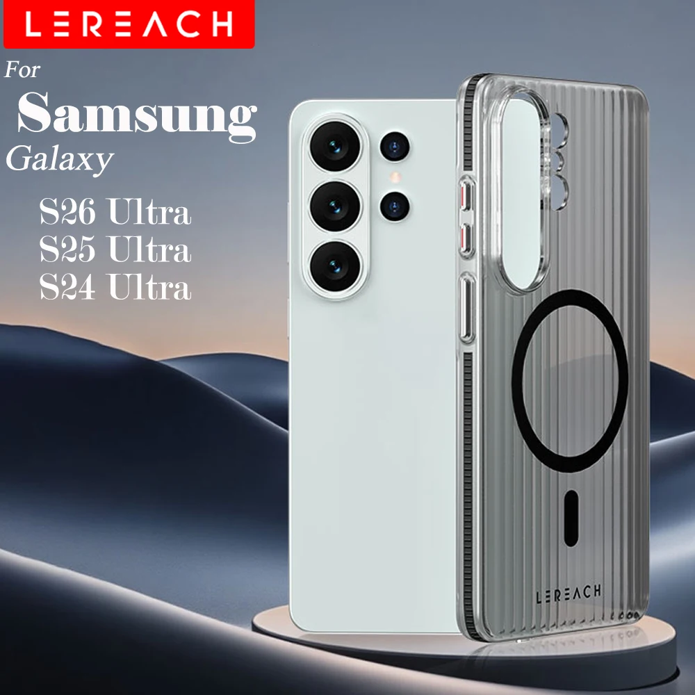 Lereach for Samsung Galaxy S26 Ultra S25 Ultra S24 Ultra Magnetic Frosted Phone Case Anti-Slip Slim Multi-Scene Protection