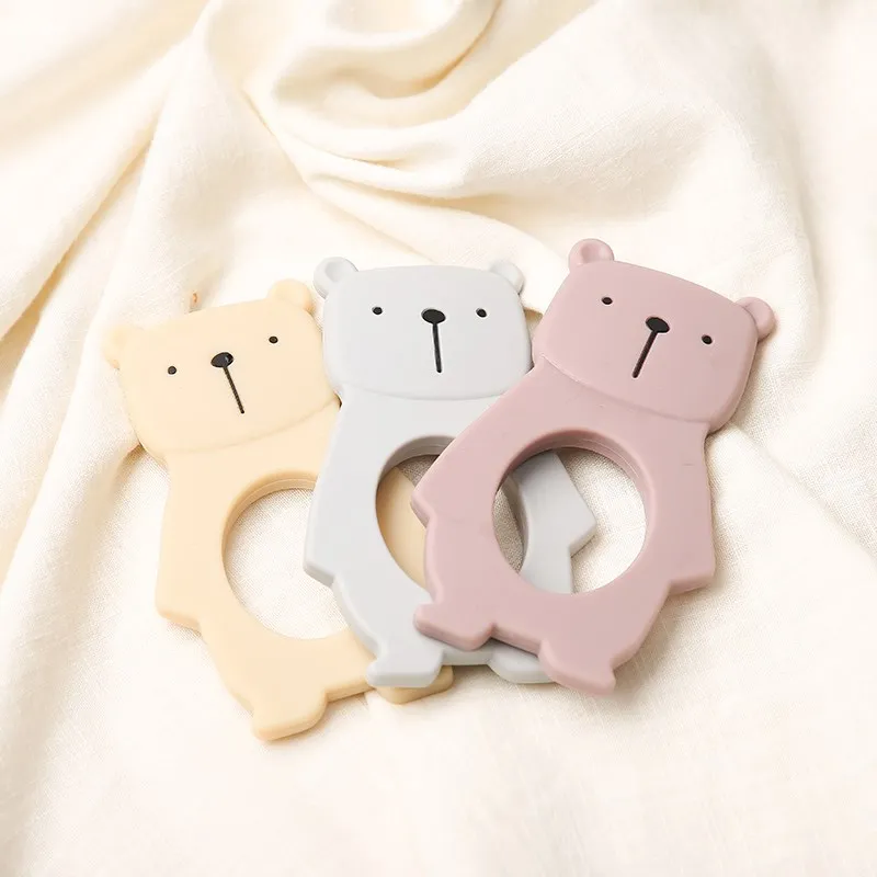 실리콘 Teether 설치류 만화 동물 1 개 식품 등급 실리콘 펜던트, 치아를 위한 DIY 젖니가 남 장난감 작은 막대 아기 Teethers 선물