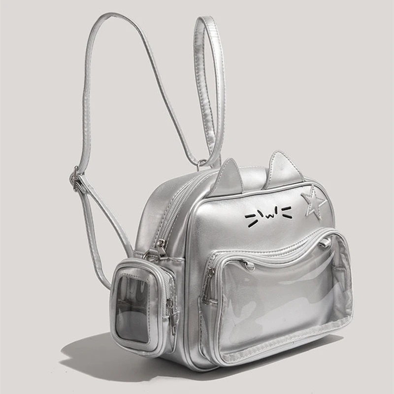 Kawaii Y2k Cute Cat Backpacks for Women Leather Casual Lolita Jk Harajuku Backpack Fashion College Style Female Small Ita Bag